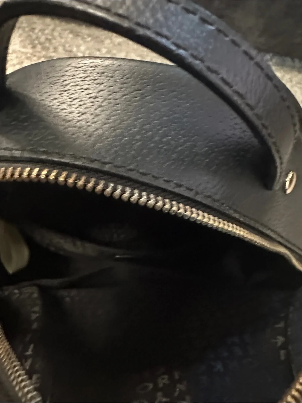 kate spade Black Leather Dome Mini Backpack with Gold Hardware